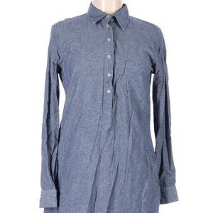 American Apparel Light Blue Denim Long-sleeve Button-down Shirt 100% Cotton